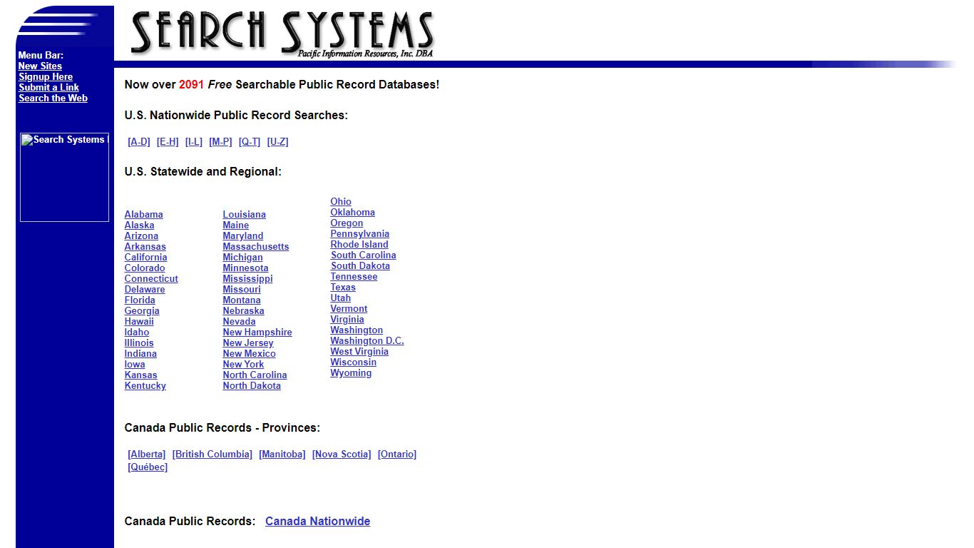 Search Systems - Largest Free Public Records Database Collection